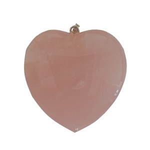 Rose Quartz Heart Pendant 35mm